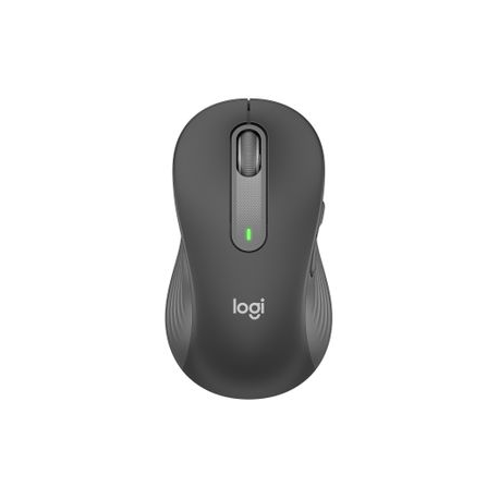 Logitech Signature M650 L - Mouse - large size - left-handed - optical - 5 buttons - wireless - Bluetooth, 2.4 GHz - Logitech Logi Bolt USB receiver - graphite - 1