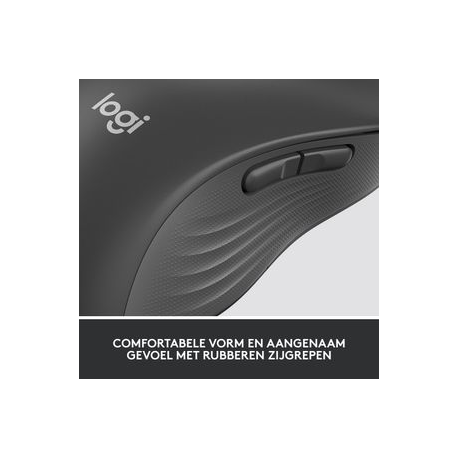 Logitech Signature M650 L - Mouse - large size - left-handed - optical - 5 buttons - wireless - Bluetooth, 2.4 GHz - Logitech Logi Bolt USB receiver - graphite - 11