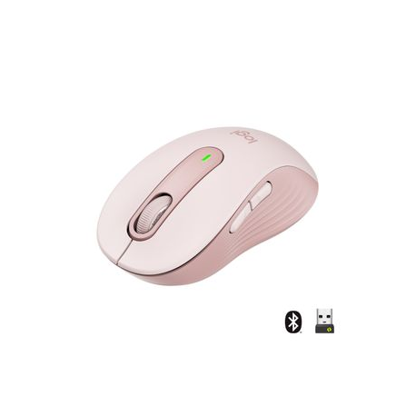 Logitech Signature M650 - Mouse - optical - 5 buttons - wireless - Bluetooth, 2.4 GHz - Logitech Logi Bolt USB receiver - rose - 0