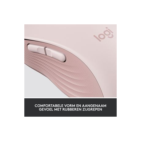 Logitech Signature M650 - Mouse - optical - 5 buttons - wireless - Bluetooth, 2.4 GHz - Logitech Logi Bolt USB receiver - rose - 11
