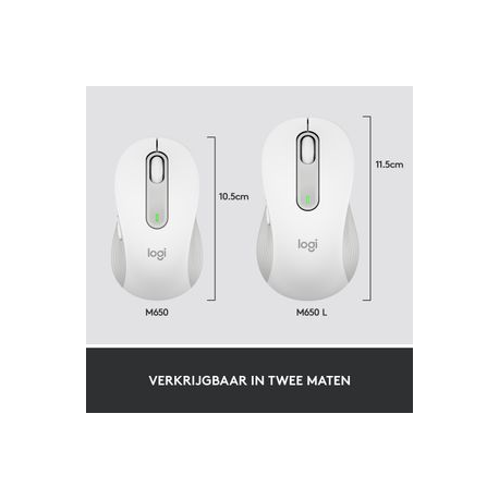 Logitech Signature M650 for Business - Mouse - wireless - Bluetooth, 2.4 GHz - Logitech Logi Bolt USB receiver - off-white - 7