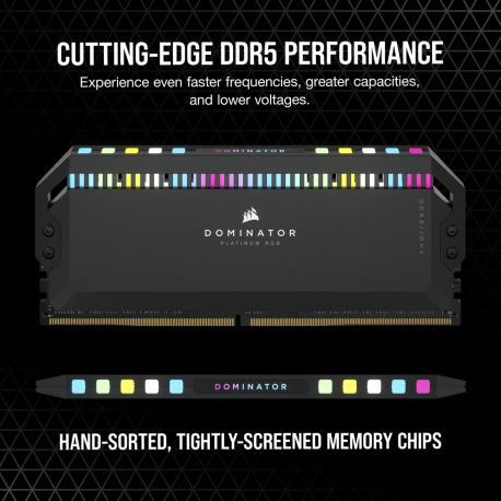 CORSAIR Dominator Platinum RGB - DDR5 - kit - 32 GB: 2 x 16 GB - DIMM 288-pin - 6200 MHz  /  PC5-49600 - CL36 - 1.3 V - unbuffered - non-ECC - black - 5
