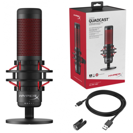 HyperX QuadCast - Microphone - USB - red & black - 5