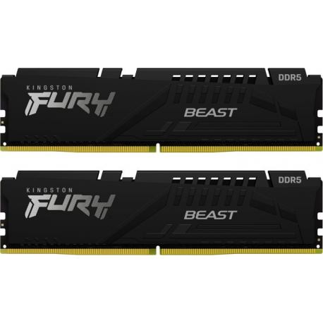 Kingston FURY Beast - DDR5 - kit - 64 GB: 2 x 32 GB - DIMM 288-pin - 5200 MHz / PC5-41600 - CL38 - 1.25 V - unbuffered - on-die ECC - 0