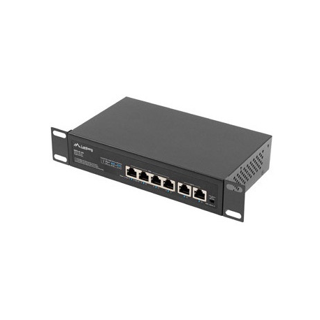 Lanberg RSFE-16P-2C-250 - Switch - unmanaged - 16 x 10 / 100 (PoE+) + 2 x combo Gigabit SFP / RJ-45 (uplink) - rack-mountable - PoE+ (250 W) - 3
