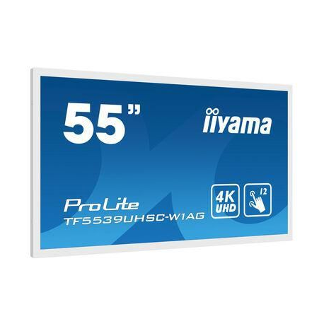 iiyama ProLite TF5539UHSC-W1AG - 55" Diagonal Class LED-backlit LCD display - interactive digital signage - with touchscreen (multi touch) - 4K UHD (2160p) 3840 x 2160 - white, matte - 0
