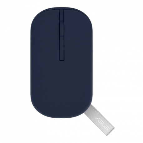 ASUS MD100 - Mouse - right and left-handed - optical - wireless - 2.4 GHz, Bluetooth 5.0 LE - USB wireless receiver - quiet blue - 1
