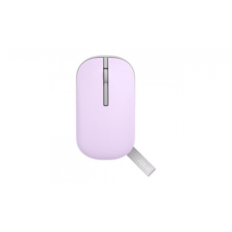 ASUS MD100 - Mouse - right and left-handed - optical - wireless - 2.4 GHz, Bluetooth 5.0 LE - USB wireless receiver - lilac mist - 0
