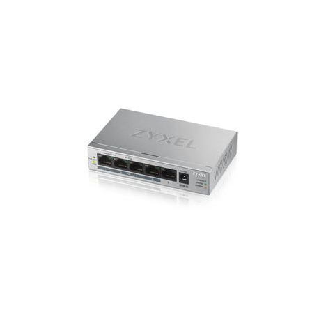 Zyxel GS1005HP - Switch - unmanaged - 4 x 10 / 100 / 1000 (PoE+) + 1 x 10 / 100 / 1000 - desktop, wall-mountable - PoE (60 W) - 0