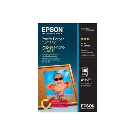 Epson - Glossy - 102 x 152 mm - 200 g / m² - 100 sheet(s) photo paper - for EcoTank ET-2850, 2851, 2856, 4850; EcoTank Photo ET-8500; EcoTank Pro ET-5800 - 0