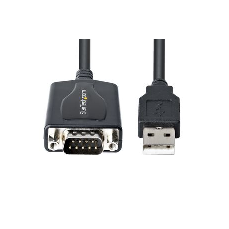 StarTech.com 3ft (1m) USB to Serial Cable with COM Port Retention, DB9 Male RS232 to USB Converter, Straight Through USB to Serial Adapter for PLC / Printer / Scanner - Prolific IC, Automatic Handshake, Windows / Mac OS (1P3FPC-USB-SERIAL) - Serial adapter - USB - RS-232 - 2
