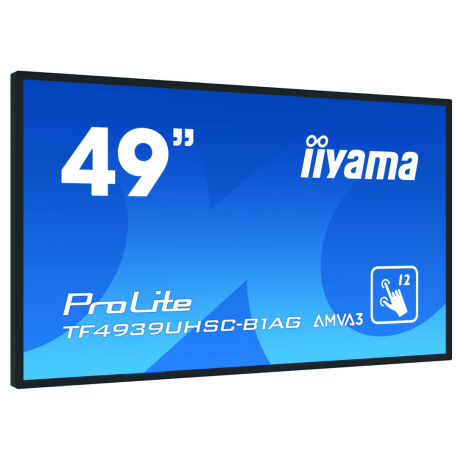 iiyama ProLite TF4939UHSC-B1AG - 49" Diagonal Class LED-backlit LCD display - interactive digital signage - with touchscreen (multi touch) - 4K UHD (2160p) 3840 x 2160 - matte black - 3