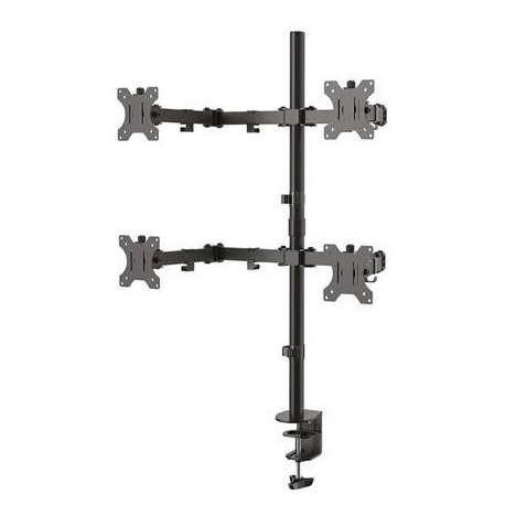 Neomounts by Newstar FPMA-D550D4 - Mounting kit (desk clamp mount, grommet mount, pole, 4 VESA adapters, 4 arms) - for 4 flat panels (full-motion) - black - screen size: 13"-32" - 0