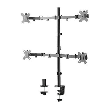 Neomounts by Newstar FPMA-D550D4 - Mounting kit (desk clamp mount, grommet mount, pole, 4 VESA adapters, 4 arms) - for 4 flat panels (full-motion) - black - screen size: 13"-32" - 2