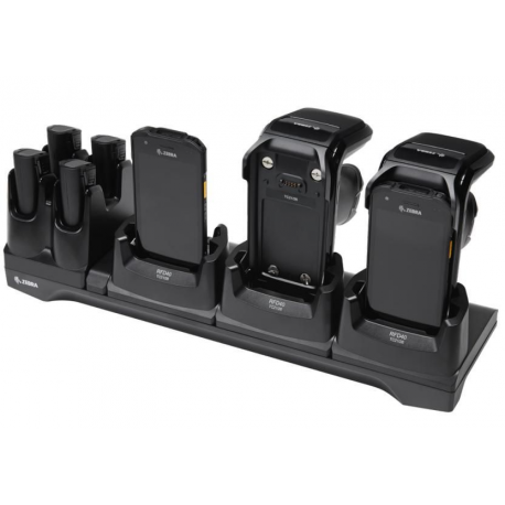 Zebra Multi-slot Charge / Communication Only Cradles - Docking cradle - Ethernet - for Zebra RFD40 UHF RFID Standard Sled, TC21, TC26 - 0