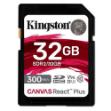 Kingston Canvas React Plus - Flash memory card - 32 GB - Video Class V90  /  UHS-II U3  /  Class10 - SDXC UHS-II