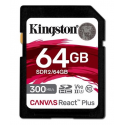 Kingston Canvas React Plus - Flash memory card - 64 GB - Video Class V90  /  UHS-II U3  /  Class10 - SDXC UHS-II