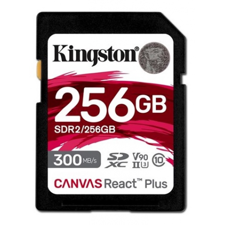 Kingston Canvas React Plus - Flash memory card - 256 GB - Video Class V90 / UHS-II U3 / Class10 - SDXC UHS-II - 0
