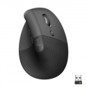 Logitech Lift Vertical Ergonomic Mouse - Vertical mouse - ergonomic - optical - 6 buttons - wireless - Bluetooth, 2.4 GHz - Logitech Logi Bolt USB receiver - graphite