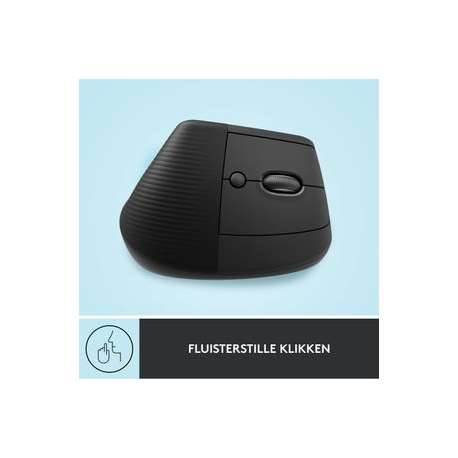 Logitech Lift Vertical Ergonomic Mouse - Vertical mouse - ergonomic - optical - 6 buttons - wireless - Bluetooth, 2.4 GHz - Logitech Logi Bolt USB receiver - graphite - 4