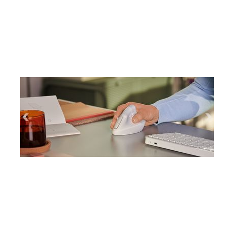 Logitech Lift Vertical Ergonomic Mouse - Vertical mouse - ergonomic - optical - 6 buttons - wireless - Bluetooth, 2.4 GHz - Logitech Logi Bolt USB receiver - rose - 12