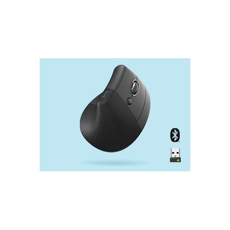 Logitech Lift Vertical Ergonomic Mouse - Vertical mouse - ergonomic - optical - 6 buttons - wireless - Bluetooth, 2.4 GHz - Logitech Logi Bolt USB receiver - rose - 17