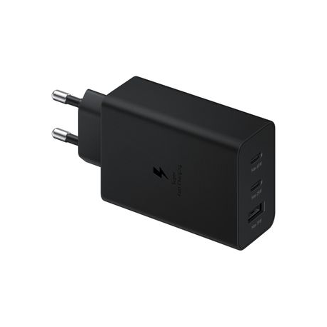 Samsung EP-T6530 - Power adapter - 65 Watt - 3 A - PD 3.0, SFC 2.0 - 3 output connectors (USB, 2 x USB-C) - black - 3