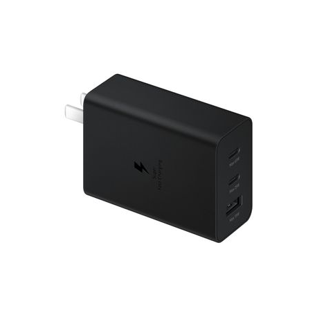 Samsung EP-T6530 - Power adapter - 65 Watt - 3 A - PD 3.0, SFC 2.0 - 3 output connectors (USB, 2 x USB-C) - black - 17