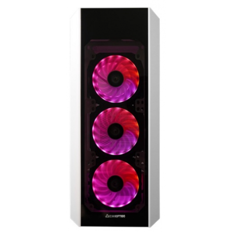 Chieftec SCORPION 3 - Tower - ATX - windowed side panel (tempered glass) - no power supply (ATX) - white - USB / Audio - 2