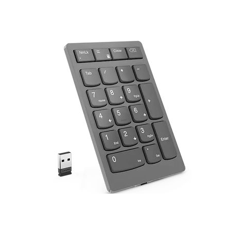 Lenovo Go Wireless Numeric Keypad - Keypad - wireless - 2.4 GHz - key switch: Scissor-Key - storm grey - retail - for ThinkCentre M70q Gen 2; ThinkPad E14 Gen 4; E15 Gen 4; ThinkStation P360; V15 - 1