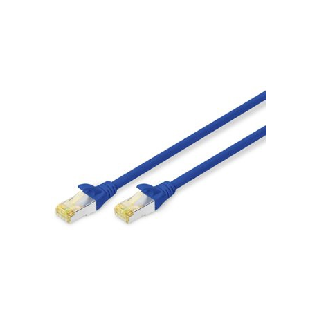 DIGITUS - Patch cable - RJ-45 (M) to RJ-45 (M) - 3 m - SFTP - CAT 6a - booted, halogen-free, snagless - blue - 0