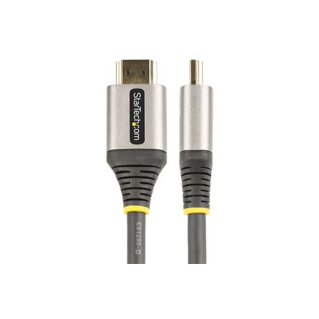 StarTech.com 6ft (2m) Premium Certified HDMI 2.0 Cable with Ethernet, High Speed Ultra HD 4K 60Hz HDMI Cable HDR10, ARC, HDMI Cord For Ultra HD Monitors, TVs, Displays, w / TPE Jacket - Durable HDMI Video Cable (HDMMV2M) - Premium High Speed - HDMI cable with Ethernet - HDMI male to HDMI male - 2 m - shielded - grey, black - passive, 4K60Hz (3840 x 2160) support - 5