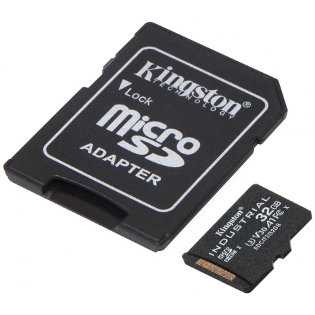 Kingston Industrial - Flash memory card (microSDHC to SD adapter included) - 32 GB - A1 / Video Class V30 / UHS-I U3 / Class10 - microSDHC UHS-I - 3