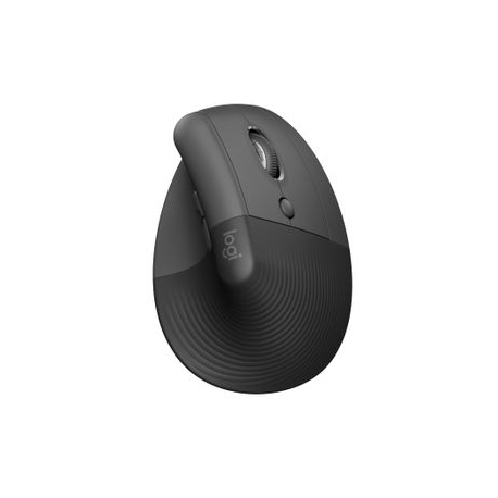 Logitech Lift for Business - Vertical mouse - ergonomic - 6 buttons - wireless - Bluetooth, 2.4 GHz - Logitech Logi Bolt USB receiver - graphite - 0