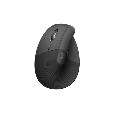 Logitech Lift for Business - Vertical mouse - ergonomic - left-handed - 6 buttons - wireless - Bluetooth, 2.4 GHz - Logitech Logi Bolt USB receiver - graphite - 0