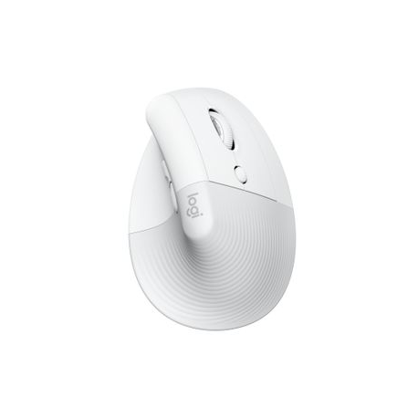 Logitech Lift for Business - Vertical mouse - ergonomic - 6 buttons - wireless - Bluetooth, 2.4 GHz - Logitech Logi Bolt USB receiver - off-white - 0