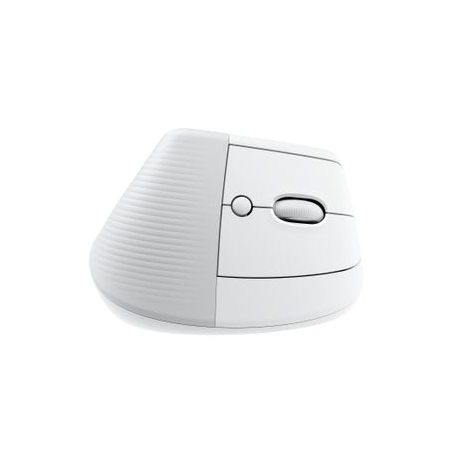 Logitech Lift for Business - Vertical mouse - ergonomic - 6 buttons - wireless - Bluetooth, 2.4 GHz - Logitech Logi Bolt USB receiver - off-white - 3