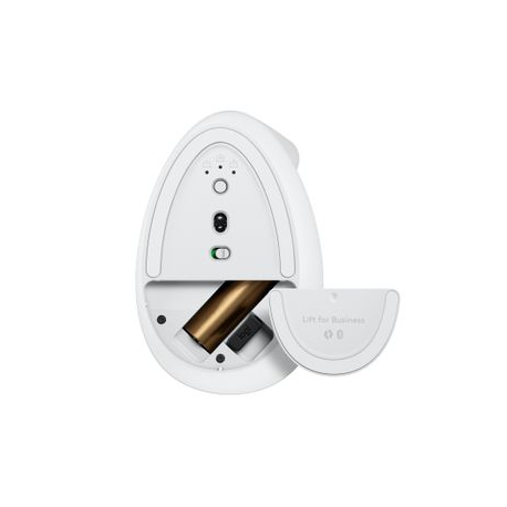 Logitech Lift for Business - Vertical mouse - ergonomic - 6 buttons - wireless - Bluetooth, 2.4 GHz - Logitech Logi Bolt USB receiver - off-white - 4