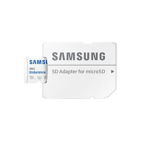 Samsung PRO Endurance MB-MJ128KA - Flash memory card (microSDXC to SD adapter included) - 128 GB - Video Class V30  /  UHS-I U3  /  Class10 - microSDXC UHS-I - white - 4