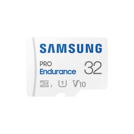 Samsung PRO Endurance MB-MJ32KA - Flash memory card (microSDHC to SD adapter included) - 32 GB - Video Class V10 / UHS-I U1 / Class10 - microSDHC UHS-I - white - 0