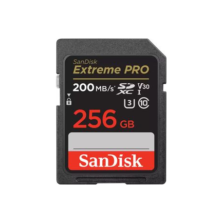 SanDisk Extreme Pro - Flash memory card - 256 GB - Video Class V30  /  UHS-I U3  /  Class10 - SDXC UHS-I - 0