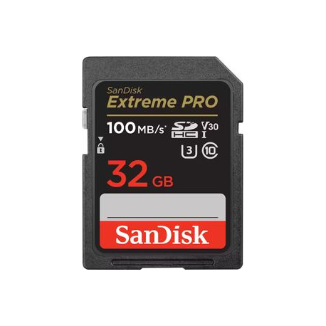 SanDisk Extreme Pro - Flash memory card - 32 GB - Video Class V30 / UHS-I U3 / Class10 - SDHC UHS-I - 0