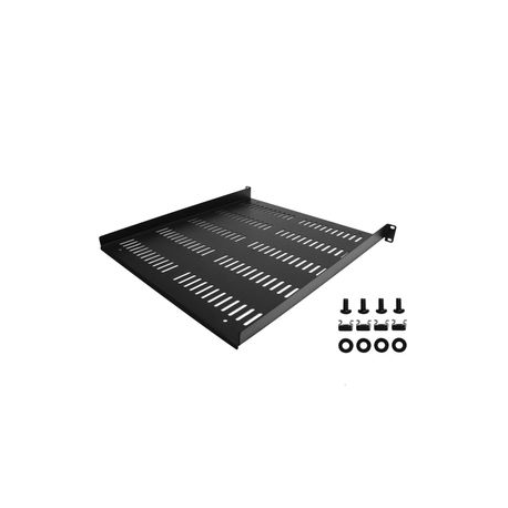 StarTech.com 1U Server Rack Shelf - Universal Vented Rack Mount Cantilever Tray for 19" Network Equipment Rack & Cabinet - Durable Design - Weight Capacity 55lb / 25kg - 20" Deep Shelf, Black(SHELF-1U-20-FIXED-V) - Rack shelf - black - 1U - 19" - 4