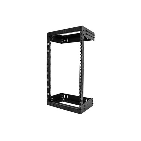 StarTech.com 18U 19" Wall Mount Network Rack, Adjustable Depth 12-20" 2 Post Open Frame Server Room Rack for AV / Data / IT Communication / Computer Equipment / Switch with Cage Nuts & Screws - 18U Adjustable Rack (RACK-18U-20-WALL-OA) - Rack open frame - 2-post - wall mountable - black - 18U - 19" - 0