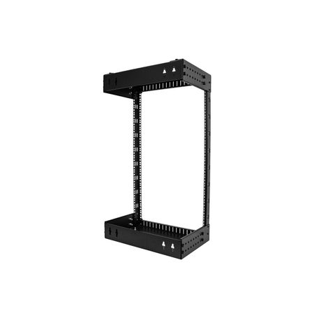 StarTech.com 18U 19" Wall Mount Network Rack, Adjustable Depth 12-20" 2 Post Open Frame Server Room Rack for AV / Data / IT Communication / Computer Equipment / Switch with Cage Nuts & Screws - 18U Adjustable Rack (RACK-18U-20-WALL-OA) - Rack open frame - 2-post - wall mountable - black - 18U - 19" - 1