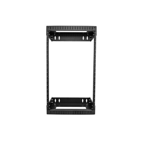 StarTech.com 18U 19" Wall Mount Network Rack, Adjustable Depth 12-20" 2 Post Open Frame Server Room Rack for AV / Data / IT Communication / Computer Equipment / Switch with Cage Nuts & Screws - 18U Adjustable Rack (RACK-18U-20-WALL-OA) - Rack open frame - 2-post - wall mountable - black - 18U - 19" - 2