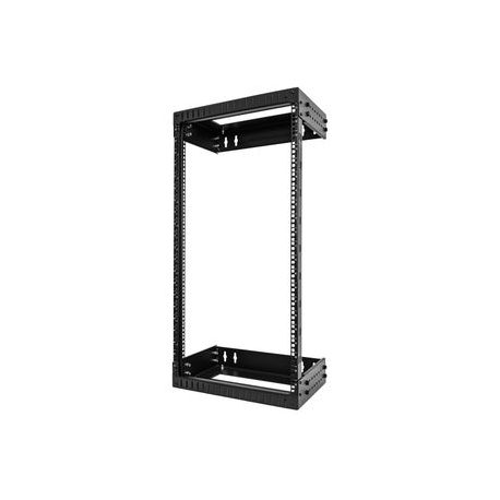 StarTech.com 21U 19" Wall Mount Network Rack, Adjustable Depth 12-20" 2 Post Open Frame Server Room Rack for AV / Data / IT Communication / Computer Equipment / Switch with Cage Nuts & Screws (RACK-21U-20-WALL-OA) - Rack open frame - 2-post - wall mountable - black - 21U - 19" - 0