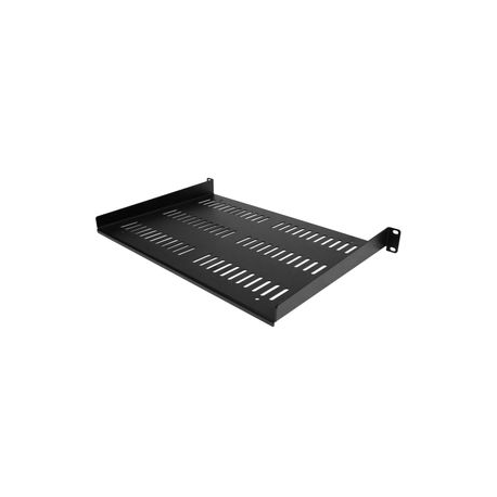 StarTech.com 1U Server Rack Shelf - Universal Vented Rack Mount Cantilever Tray for 19" Network Equipment Rack & Cabinet - Durable Design - Weight Capacity 55lb / 25kg - 12" Deep Shelf, Black (SHELF-1U-12-FIXED-V) - Rack shelf - black - 1U - 19" - 1