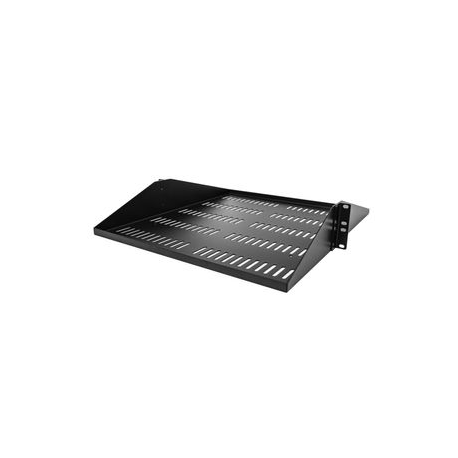 StarTech.com 2U Vented Server Rack Cabinet Shelf, 20in Deep Fixed Cantilever Tray, Rackmount Shelf for 19" AV / Data / Network Equipment Enclosure w /  Cage Nuts & Screws, 200lbs Weight Capacity - 2U Network Rack Shelf (SHELF-2U-20-CENTER-V) - Rack shelf - black - 2U - 19" - 1