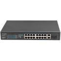 Lanberg RSFE-16P-2C-150 - Switch - unmanaged - 16 x 10 / 100 (PoE+) + 2 x combo Gigabit SFP / RJ-45 (uplink) - rack-mountable - PoE+ (150 W)